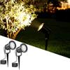 MOLVCE Faretto LED da giardino con picchetto, 3 W, per esterni, luce bianca calda, IP65, impermeabile, per esterni, con cavo da 1,3 m, per giardino, prato, albero, prato, sentiero, nero, 2 pezzi