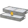 lompyeu 2 Pezzi Contenitori sottoletto,50L Scatole Pieghevoli Portavestiti con Finestra Frontale Trasparente,Scatole con Coperchio per Trapunte Coperte, Scarpe, Beige,100 x 50 x 10 cm
