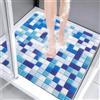 7VSTOHS Tappetino Doccia Antiscivolo 70x70cm, Tappetino Vasca Antiscivolo da Bagno con Scarico, Morbido PVC Luffa Tappetino Bagno, Asciugatura Rapida