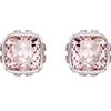 Swarovski Orecchini a lobo Birthstone, Taglio squadrato, Giugno, Rosa, Placcato rodio