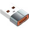 LDNIO Adattatore LC150 USB-C femmina a USB-A maschio, mini convertitore Plug & Play, trasmissione rapida, costruzione in lega di alluminio - Grigio