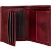 Fa.Volmer VO47 - Portafoglio in vera pelle, protezione RFID, 9 scomparti per carte di credito + scomparto per monete, con confezione regalo, Bordeaux, m, Classico