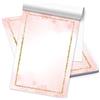 Logbuch-Verlag Carta da lettere rosa bianca con bordo dorato, DIN A5, blocco di carta per inviti, lettere, regalo per comunione, ragazza
