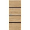 Nordlinger Pro Kit di ristrutturazione per porta, decorazione in rovere naturale, 890513-4 fogli di impiallacciatura, 85 x 50 cm e 3 profili neri, 85 x 2 cm
