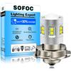 SOFOC P26S Lampadina LED Bianco Puro Fari Moto Con Lente Condensatore 6V 12V 24V Fit AC/DC 6-36V 1000LM 200% Più Luminoso di Alogena 15SMD 1Pcs