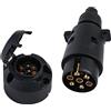 Eacalyc Spina Rimorchio 7 Poli e Presa del Rimorchio, Spina Presa 7 Poli 12V Elettrica Connettore Presa Impermeabile per Trattori, Macchine Agricole, Camion