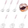 Hachera 6 Pezzi Acciaio Skimmer Colini Colino Cucchiaio, Schiumarola Da Cucina Manico Lungo, Schiumarola Acciaio Inox Piccola, Scolapasta Accessori Per Fonduta Per Pasta Riso Farina Zucchero e Tè(Rosso)