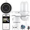 Pawfly Mangiatoia Automatica Acquario con WIFI APP e Video HD 2.5K Dispenser Cibo per Acquario con Timer, 230ml Polvere/Granuli, USB