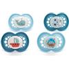 MAM Ciucci originali per giorno e notte, 18-36 mesi, confezione da 4, include 2 ciucci che si illuminano al buio, design ortodontico, accessori per bambini, blu (vari motivi)