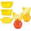 com-four® set 14 trappole gialle contro moscerini, mosche e afidi - adesivi per piante da interno - trappole non tossiche con contenitore (12 adesivi gialli + 2 contenitori)