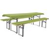 Brandsseller Set Birreria 3 Pezzi - 2 Cuscini Imbottiti per Panche 220x25 cm e 1 Tovaglia 240x90 cm - Ideale per Sagre, Giardino, Feste all'Aperto - Verde