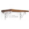 QUARKZMAN 2Pz Staffe Decorative per Mensole, 155mm/6.1 Staffe per Mensole Galleggianti Pesanti Montate a Parete Metallo per Mensole da Parete per Scaffali Librerie Supporto, Bianco