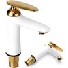 Serenfira Rubinetto Bagno Ottone per Lavabo Bagno Decorazione Della Casa,Rubinetto Miscelatore Acqua Fredda e Calda Monocomando