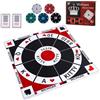 Dreamplay Gifts Michigan Rummy - Set da gioco 3 in 1, Tripoley con tappetino in feltro, 200 chip da poker, 2 giochi di carte, borsa e istruzioni, gioco di società per 2-9 giocatori, gioco di famiglia