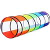 Wilwolfer Tunnel Gioco per Bambini - Alta Qualità 180cm Tenda Bambini con Mesh - Pieghevole Pop-upTubi Gioco Regalo Giocattolo Interni Esterni Giardino (Arcobaleno con Rete)