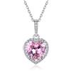 ChicSilver Collana Pendente Donna Cuore Piccolo in Argento Sterling 925 con Zirconi Brillanti Pietra Nascita 12 Mese Mesi Catenina Catena Regolabile Gioiello alla Moda - Ottobre Tourmaline