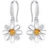 HEEYA Orecchini pendenti da donna, in argento Sterling, con zirconia cubica, ipoallergenici, rotondi, foglia, margherita, ovali, a goccia, quadrati, regalo di compleanno, con scatola, 24 * 11 mm