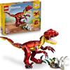 LEGO Creator 3 in 1 Feroce Dinosauro Giocattolo - Figure di Velociraptor, Stegosauro o Pterosauro con Elementi Scheletro e Denti Affilati - Regalo di Compleanno per Bambini e Bambine da 8 Anni - 31379