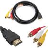 Bolwins R43S - Cavo HDMI a 3RCA da 1,5 m, adattatore HDMI maschio a RCA AV per video e audio 1080p, compatibile con TV, HDTV, DVD, proiettori LCD, nessun convertitore di segnale