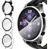 iVoler 3 Pezzi Cover con Vetro Temperato per Honor Watch GS 4 / Honor Watch GS 3, Copertura Completa Custodia Rigida PC, HD Clear Pellicola Protettiva Anti-Graffio Case, 2 Trasparente + 1 Nero