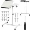 Maclean Scrivania portatile per computer portatile, regolabile in altezza da 59 a 89 cm, doppio piano inclinabile fino a 90°, ruote con freni, portata fino a 30 kg, scrivania ergonomica per computer