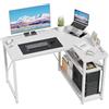 TREETALK Scrivania da gioco, 80 cm, stile industriale, con supporto per monitor regolabile in altezza in 5 posizioni (84,5-120 cm), stazione di lavoro per PC e laptop, con portabicchieri e gancio per