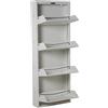 DRW Scarpiera con 4 cassetti e sfiato in metallo bianco 50x15x136cm