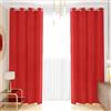 PETTI Artigiani Italiani - Tende Velluto a Pannelli per Interno con Anelli 2 Pezzi 140x280cm, Tenda Velluto Camera da Letto e Soggiorno Oscuranti Isolanti e Moderne, Rosso, 100% Made in Italy