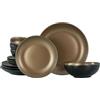Creatable 23600 Serie Glamour - Gold, set di piatti, 12 pezzi, nero e rame