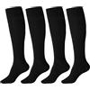 ZAKASA Calze Lunghe Cotone Donna: Calzini alti Ginocchio Unisex Calzettoni Senza Cuciture EU 43-46 Colorato 4 Paia