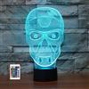 SUPERRUIDALONG 3D Cranio Forma Luce Notturna 7/16 Cambiamento di Colore LED Telecomando Lampada Da Tavolo Acrilico Piatto ABS Base USB Decorazione Della Casa Compleanno Natale Bambino Regalo Per Bambini