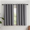 NICETOWN Tende Oscuranti per Interni Termiche Isolanti con Anelli per Camera da Letto Moderna Tenda Cucina Finestra Decorazione per la Casa 2 Pannelli 140x145 CM Grigio