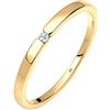 DIAMORE Elli DIAMONDS Anello Donne Anello di Fidanzamento Classico con Diamante (0,015 ct.) in Argento Sterling 925