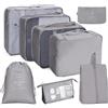 Bansga Organizer Valigia，8Pcs organizer da viaggio, Viaggio Travel Organizer, Abbigliamento Organizzatori Sacchi Valigia di Stoccaggio Set-Grey