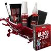 Festicy Set Sangue Finto Halloween XXL 2026 I Sangue Finto Lavabile (50ml Spray, 40g Gel, 50ml Liquido), Spugna, Pennello I Make Up , Costumi, Effetti Spaventosi I Trucchi Halloween Bambini e Adulti