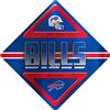 Rico Industries NFL Buffalo Bills Metal Crossing Sing - Home Decore Perfect for Bed Room, Man Cave, Garage, Silver, 12.25 x 12.25