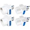 Electraline 92292 Set Adattatori da Schuko a Spina Confezione Da 5, Bianco