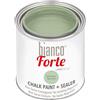 bianco Shabby Bianco Forte - Verde Salvia - (250ml) Vernice a Gesso con Finitura/Protettivo 2-in-1: Chalk Paint Super Resistente per Mobili, Pareti e Porte - Asciugatura Rapida, Interni/Esterni, Opaca