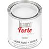 bianco Shabby Bianco Forte - Bianco Naturale - (250ml) Vernice a Gesso con Finitura/Protettivo 2-in-1: Chalk Paint Super Resistente per Mobili, Pareti e Porte - Asciugatura Rapida, Interni/Esterni, Opaca