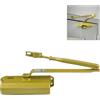 Amig - Chiudiporta per chiusura automatica delle porte di peso massimo 40 kg, larghezza max 85 cm - in alluminio con finitura oro opaco - Evita incidenti dovuti a sbattimenti o correnti d'aria, con