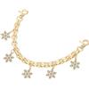 QUARKZMAN 1Pcs Catena Estensione Borsa 10, Accessorio Borsa Charm per Manici Borse Donna Decorazione con Pendente Fiocco di Neve, Silver Flash
