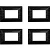 ZOREI 4 Pezzi Placche Compatibile Con Bticino Matix, Placche in Plastica Effetto Satinato (3 Posti/Moduli,Nero Satinato)