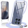 Coiwxmoi Cover per Motorola Edge 60 Fusion con Cordino 6,67,Trasparente Custodia con Laccio Tracolla Corda Catena Cinghia,Ultra Morbido Silicone TPU Antiurto Case per Motorola Edge 60 Fusion, Viola