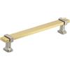 Amerock Maniglia per armadietto, in oro spazzolato/nichel satinato, 160 mm, da centro a centro, Overton, confezione da 1, maniglia per cassetti, accessori per armadietti