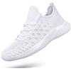 Feethit Scarpe da Ginnastica da Donna, Antiscivolo, Traspiranti, da Allenamento, Leggere, Colore Bianco/opulento, Taglia 40 EU, Giardino Bianco opulento, 39.5 EU