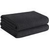 VIVOTE 2 Pezzi Strofinacci da Tè in Microfibra, Strofinacci da Cucina Neri, Strofinacci da Tè Premium Ultra-morbidi e Assorbenti, Panno per la Pulizia Resistente 40X70cm 380gsm