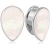 Vankula Dilatatori Lobo Single Flared tunnel dilatatore orecchie in Acciaio inossidabile Conchiglia a goccia lobi piercing espansori Gioielli Uomo Donna 10mm(00G) Argento