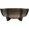 The HC Companies Fioriera a forma di barile di whisky, 40,6 cm, in resina, resistente alle intemperie, per interni ed esterni, colore rovere dorato (finto legno)
