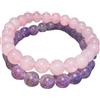 napoolo - Bracciale in Pietre Naturali Donna - Perle Naturali - Fatto a Mano - Marchio Francese - Ametista, Quarzo Rosa, Pietra di Luna, Citrino, Giada, chakra - Qualità Premium