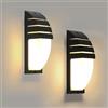 Comely 2 Pezzi Applique da Parete Interno/Esterno, 12W Lampade da Parete LED IP65 Impermeabile, 3000K Bianco Caldo Applique da Esterno per Giardino, Corridoio, Garage, Courty, Balcone